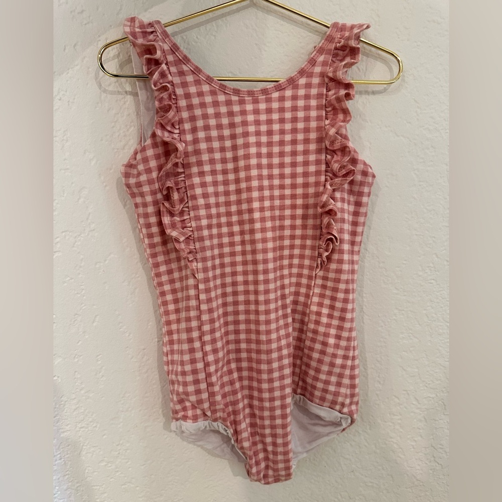 Remie Girl Gingham Girls Leotard Bodysuit | 8